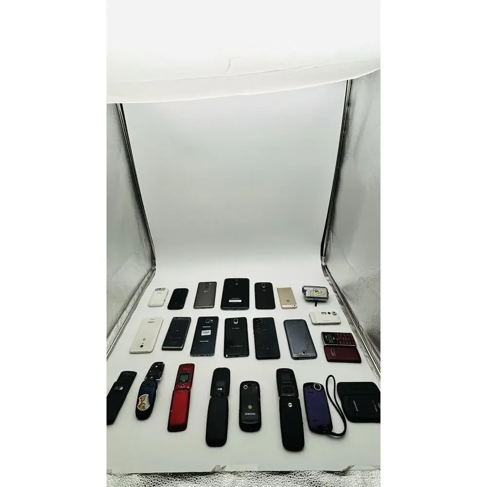 Lot of 23 Cell Phones Untested, for Parts or Repair Assorted Apple Samsung